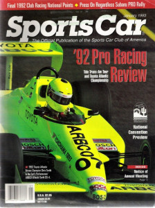 SPORTS CAR 1993 JAN - '92 PRO RACING REVIEW, CHRIS SMITH,'92 CLUB RACING POINTS